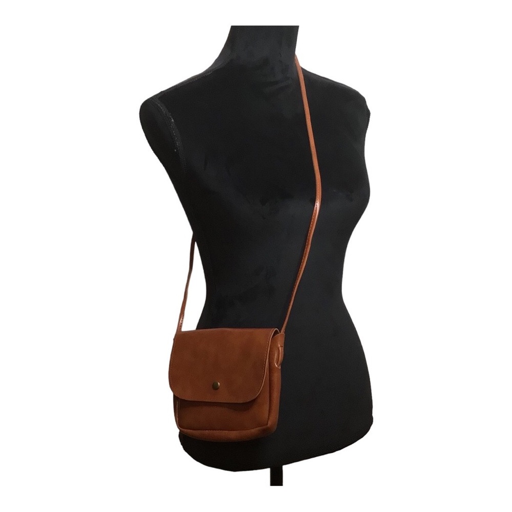 Vibola Brown Vegan Leather Crossbody Purse